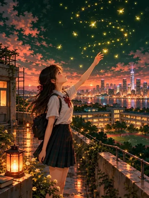 学校天台的花妖邻居 短剧封面 学校天台的花妖邻居封面